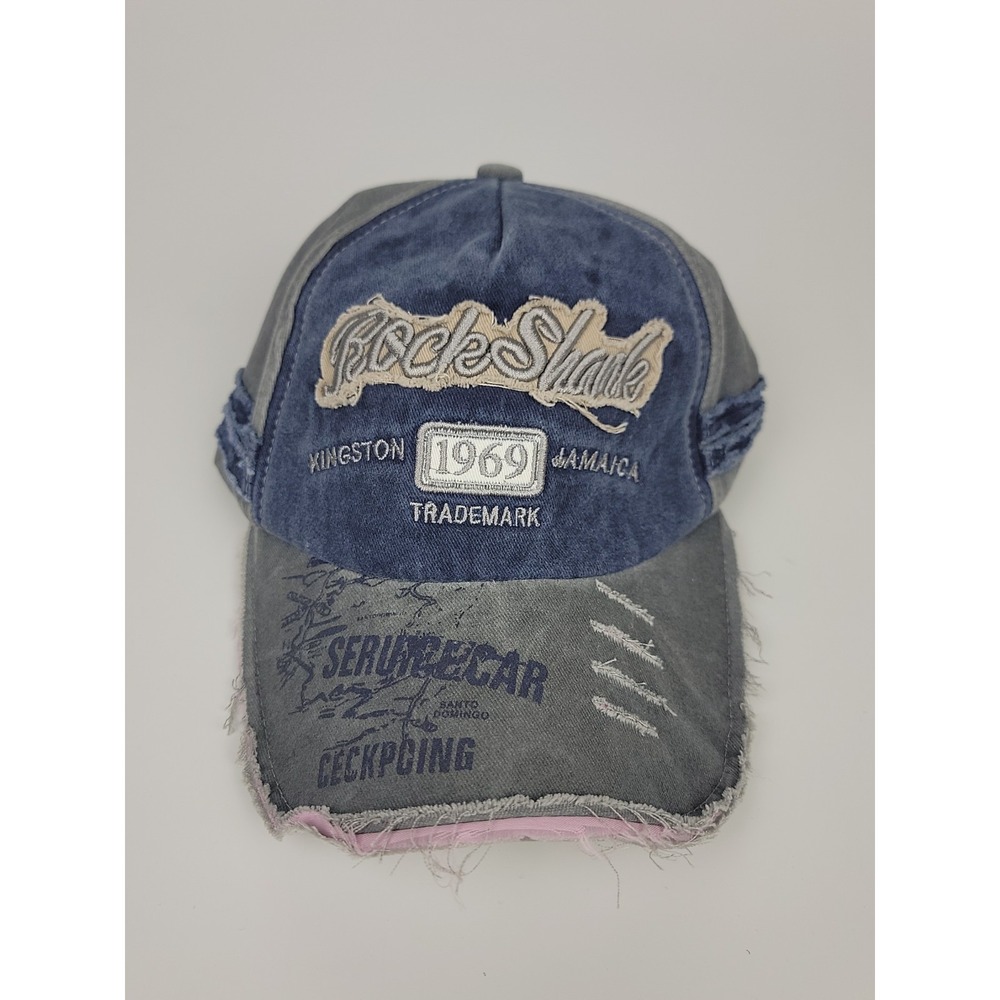 Rock Shack Kingston Jamaica 1969 Distressed Denim Baseball Cap Adjustable